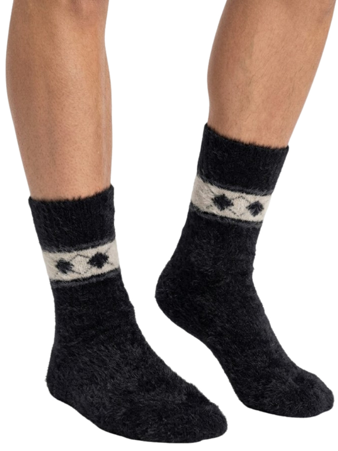 Cdeck Men’s Premium Hair Wool Winter Socks | Soft, Fuzzy, Warm & Comfortable Free Size | Black
