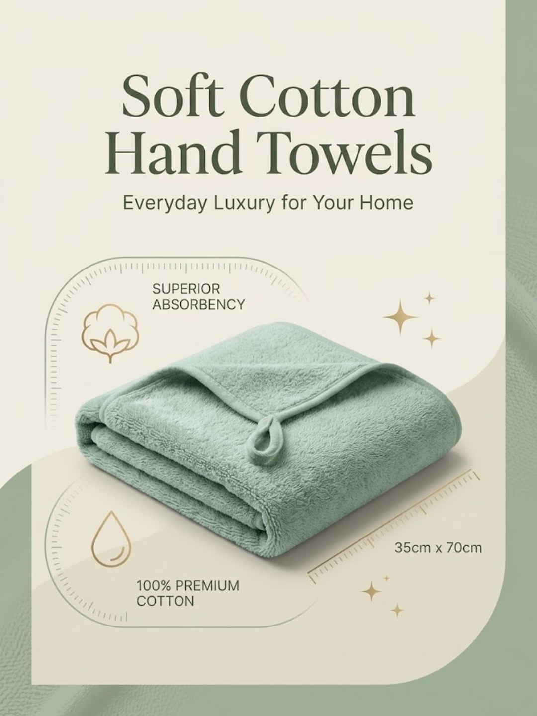 Cdeck Premium Cotton Hand Towel | Soft, Absorbent & Comfortable Everyday Use