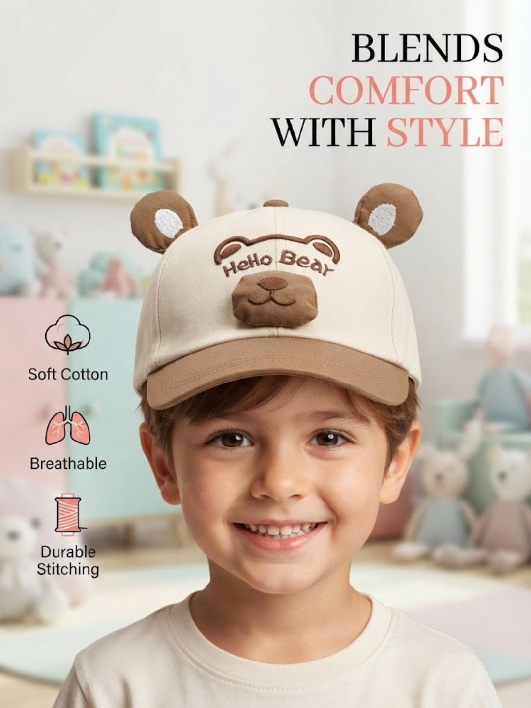 Cdeck Kids Cotton Cap for Boys & Girls