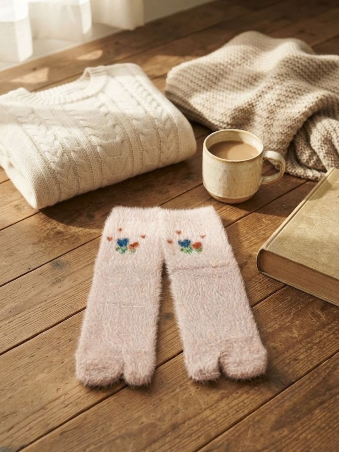 Cdeck Women’s Soft Wool Socks | Warm, Cozy & Stylish Pink Floral Socks