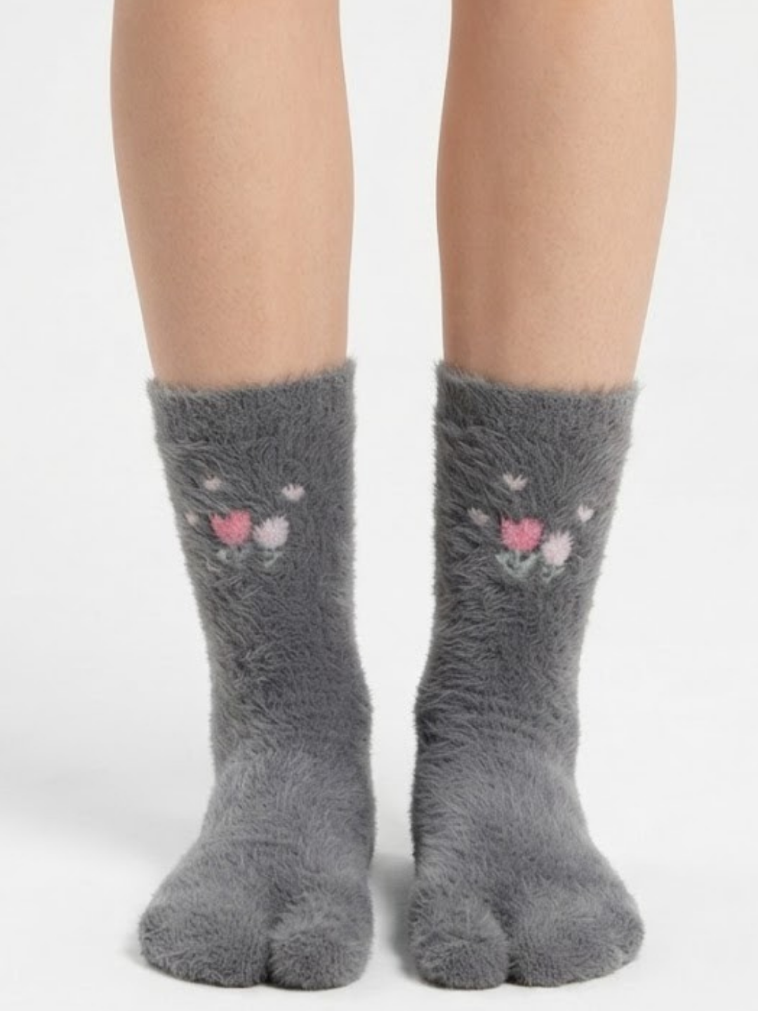 Cdeck Women’s Soft Wool Socks | Warm, Cozy & Stylish Grey Floral Socks