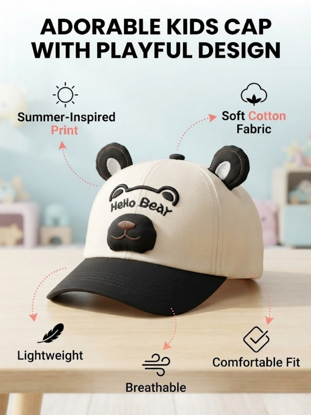 Cdeck Kids Cotton Cap for Boys & Girls