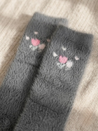 Cdeck Women’s Soft Wool Socks | Grey Floral Winter Socks  | Fluffy Warm Cozy Socks | Everyday Wear