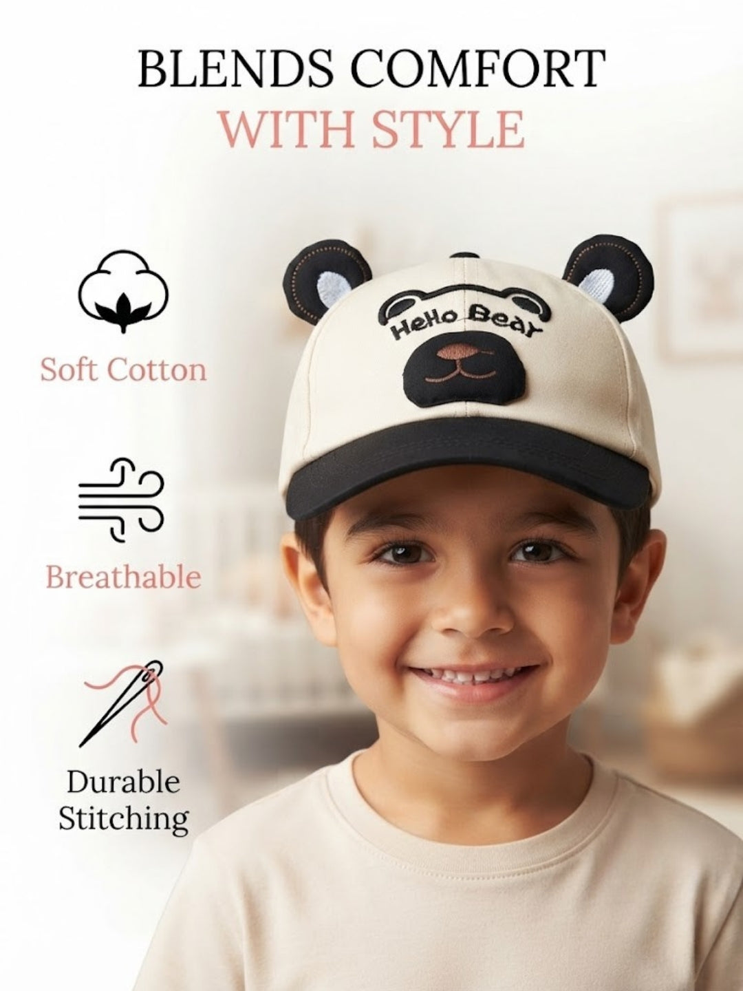 Cdeck Kids Cotton Cap for Boys & Girls