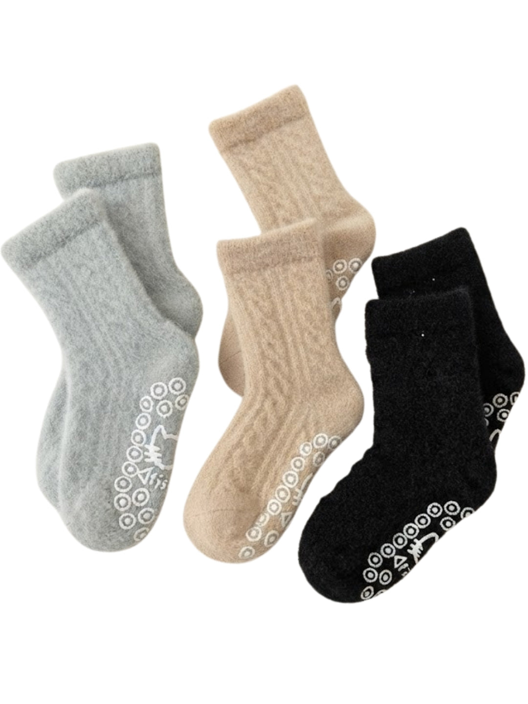 Cdeck Kids Warm Winter Socks | Soft Rabbit Hair Wool Stretchable Socks  | 0–4 Years | Pack of 3 | Multicolor