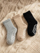 Cdeck Kids Warm Winter Socks | Soft Rabbit Hair Wool Stretchable Socks  | 0–4 Years | Pack of 3 | Multicolor