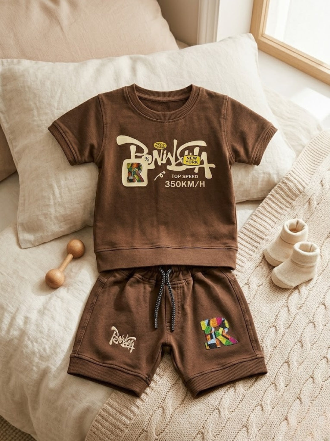 Cdeck Baby Cotton T-Shirt & Shorts Set | Half Sleeve, Soft & Comfortable Baby Wear