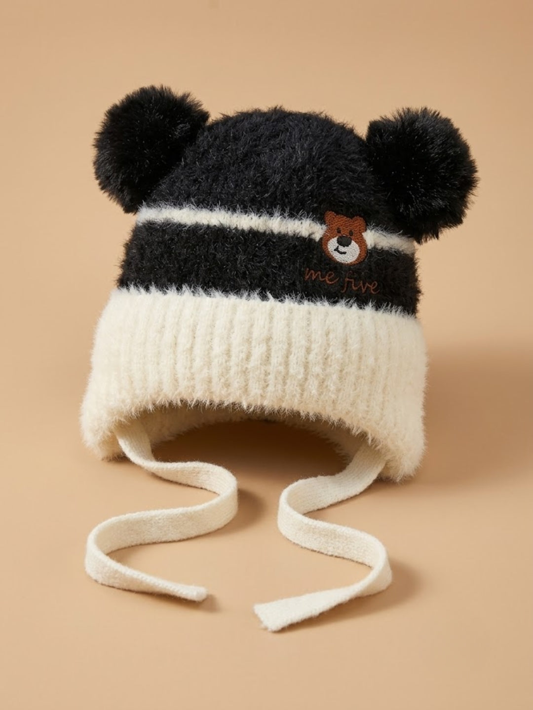Cdeck Kids Woolen Winter Cap for Boys & Girls | Warm & Comfortable Winter Wear | 2–4 Years| Black