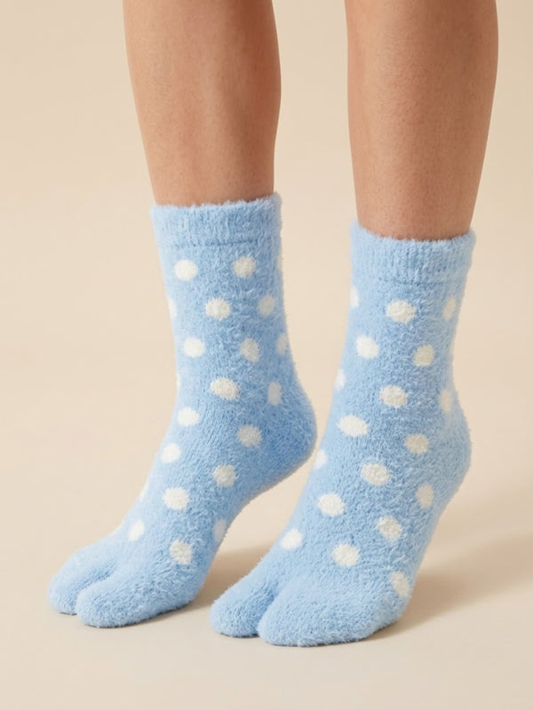 Cdeck Women Premium Hair Wool Socks | Soft Warm Fuzzy Winter Socks | Sky Blue & White  | Free Size