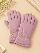 Cdeck Women’s Woolen Gloves | Warm Winter Gloves | Touchscreen Friendly | Free Size | Pink