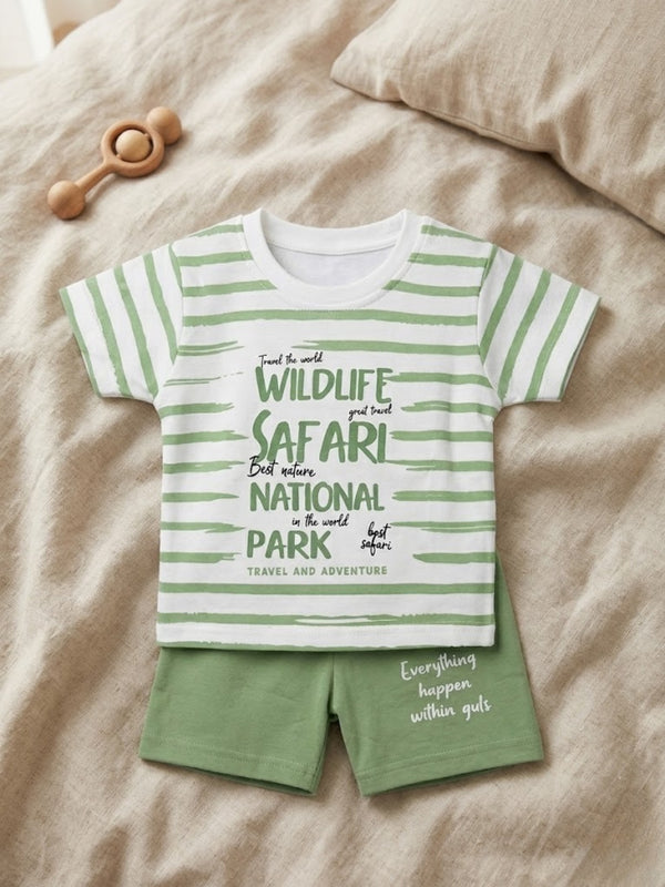 Cdeck Baby Cotton T-Shirt & Shorts Set | Half Sleeve, Soft & Comfortable Baby Wear