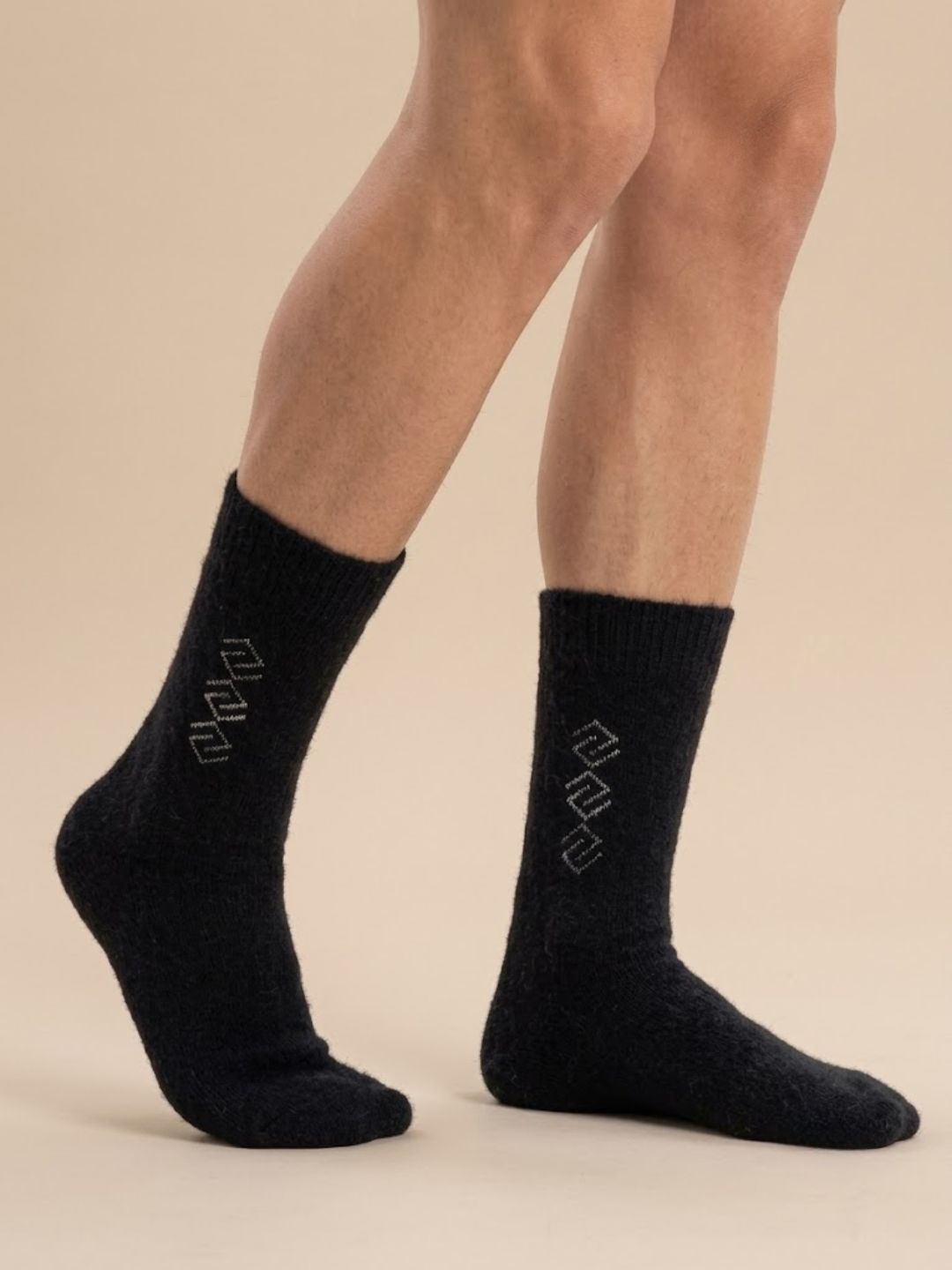 Cdeck Men’s Hair Wool Winter Socks | Soft, Warm & Comfortable | Black | Free Size
