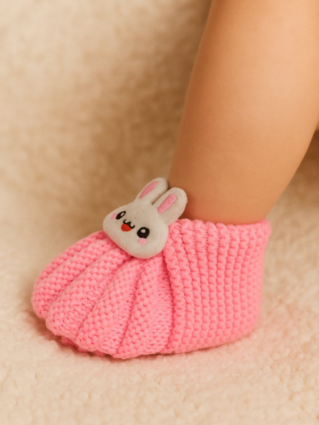 Cdeck Hand Knitted Baby Woolen Booties | Soft, Warm & Comfortable Newborn Footwear | 0–12 Months