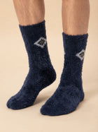 Cdeck Men’s Premium Hair Wool Winter Socks | Single Pair | Soft, Fuzzy, Warm & Comfortable Free Size | Navy Blue