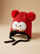 Cdeck Kids Woolen Winter Cap for Boys & Girls | Warm & Comfortable Winter Wear | 2–4 Years | Red