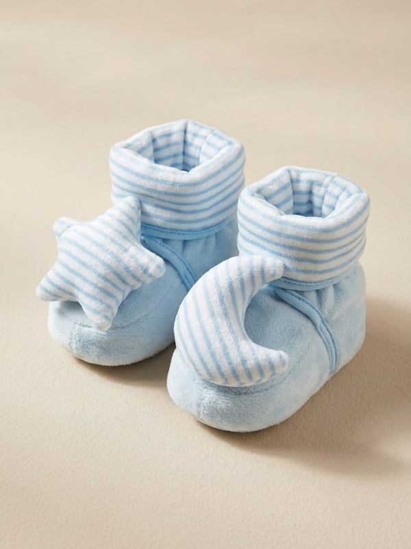Cdeck Baby Woolen Booties for Infants | Soft, Warm & Comfortable Winter Footwear | 3–9 Months |  Blue