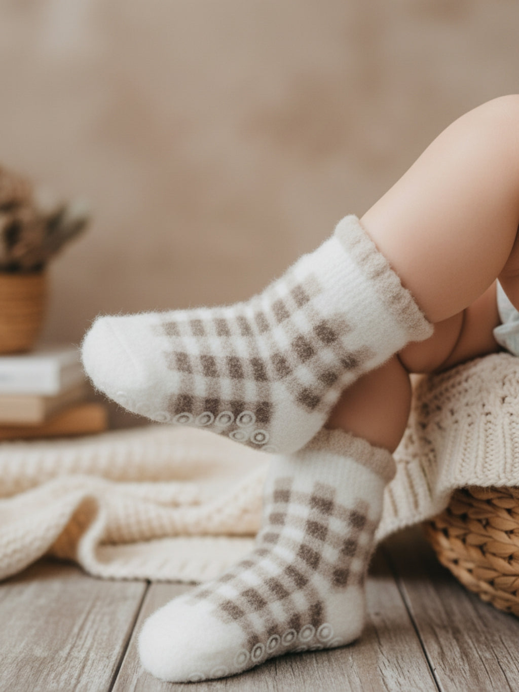 Cdeck Kids Rabbit Wool Anti-Slip Winter Socks