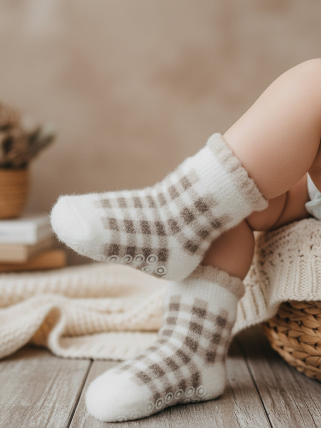 Cdeck Rabbit Wool Winter Socks for Kids | Soft, Warm & Anti-Slip | 0-4 Years