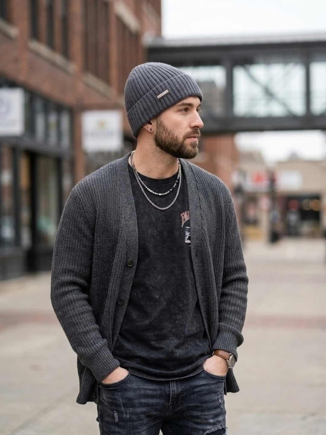 Cdeck Men’s Woolen Winter Cap | Soft, Warm & Comfortable Cap for Everyday Wear | Free Size | Grey
