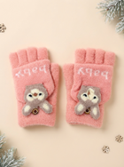Cdeck Kids Woolen Winter Gloves | Warm Knitted Fingerless Gloves for Boys & Girls | Soft Winter Hand Warmers | Pink | 1–3 Years