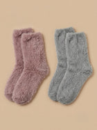 Cdeck Women’s Premium Hair Wool Fuzzy Socks Combo | Soft & Warm Thick Winter Socks | Pink & Grey