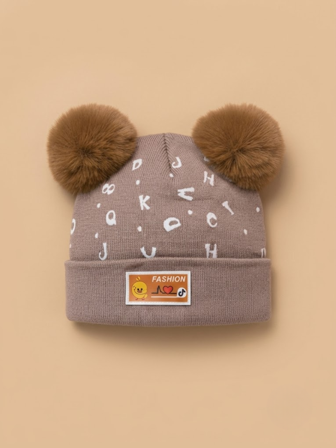 Cdeck Unisex Cable Knit Woolen Winter Beanie Cap with Pom Pom | Soft, Warm & Comfortable | 1–3 Years