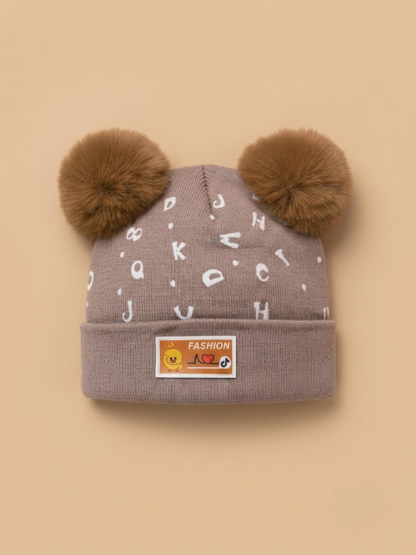 Cdeck Unisex Cable Knit Woolen Winter Beanie Cap with Pom Pom | Soft, Warm & Comfortable | 1–3 Years
